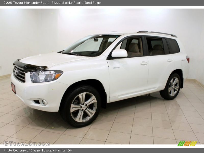 Blizzard White Pearl / Sand Beige 2008 Toyota Highlander Sport