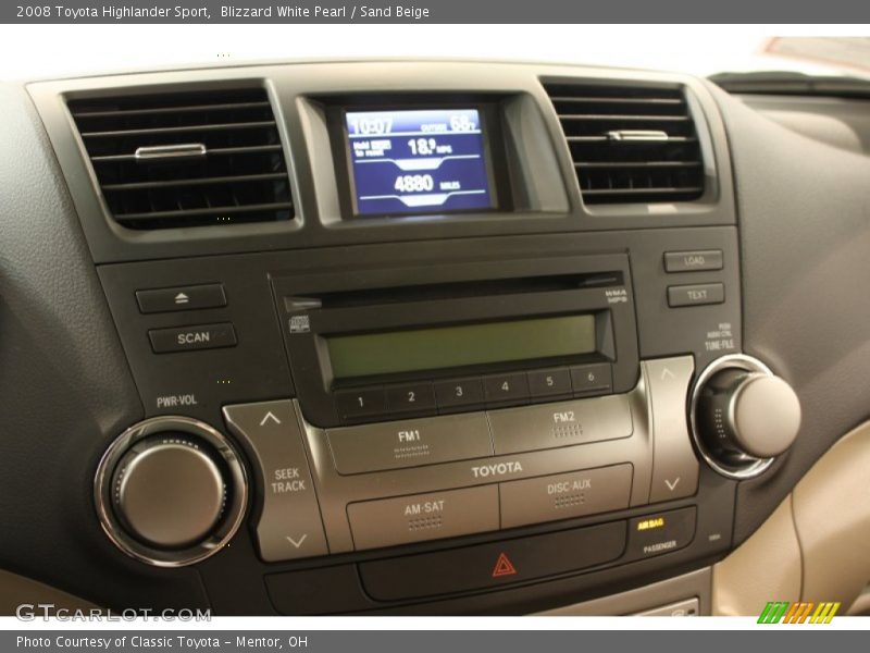 Blizzard White Pearl / Sand Beige 2008 Toyota Highlander Sport