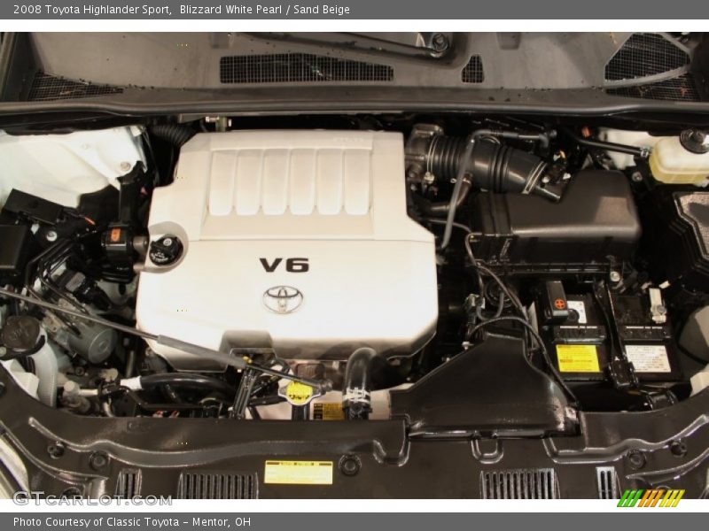 Blizzard White Pearl / Sand Beige 2008 Toyota Highlander Sport