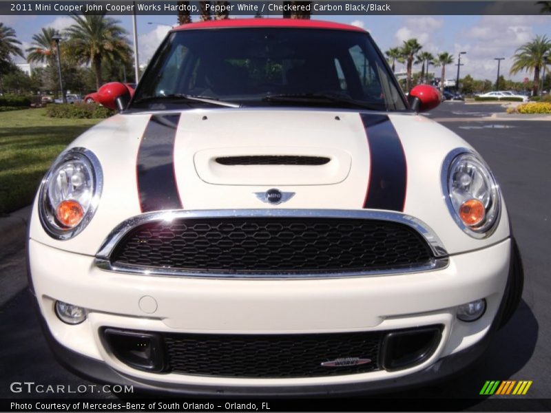 Pepper White / Checkered Carbon Black/Black 2011 Mini Cooper John Cooper Works Hardtop