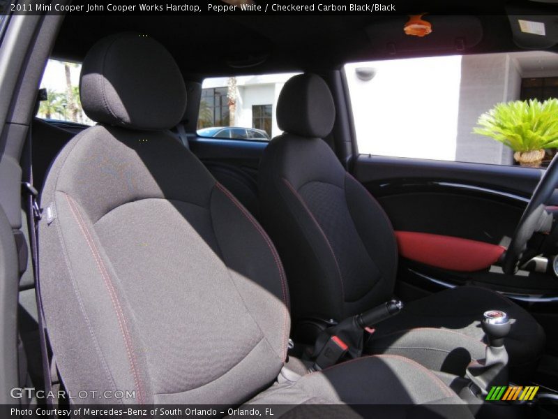 Pepper White / Checkered Carbon Black/Black 2011 Mini Cooper John Cooper Works Hardtop