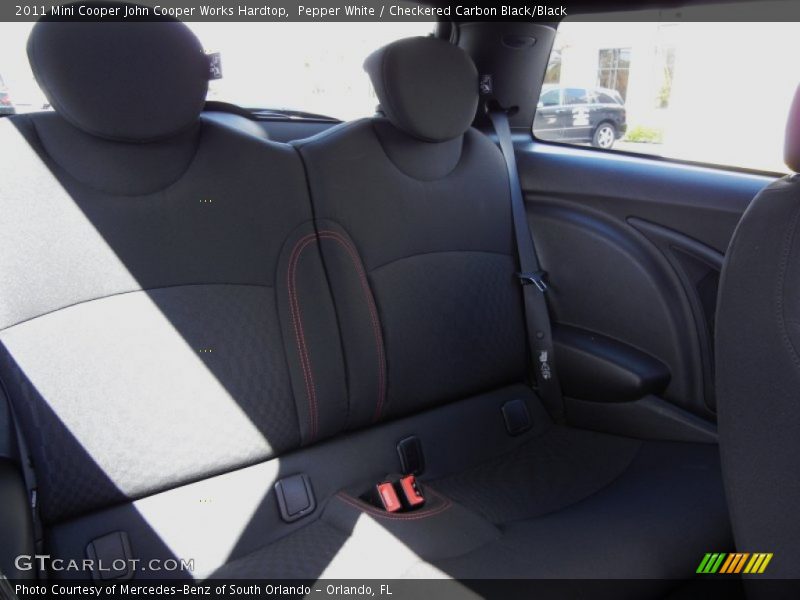 Pepper White / Checkered Carbon Black/Black 2011 Mini Cooper John Cooper Works Hardtop