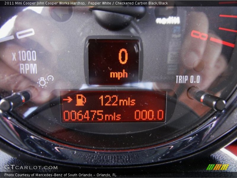 Pepper White / Checkered Carbon Black/Black 2011 Mini Cooper John Cooper Works Hardtop