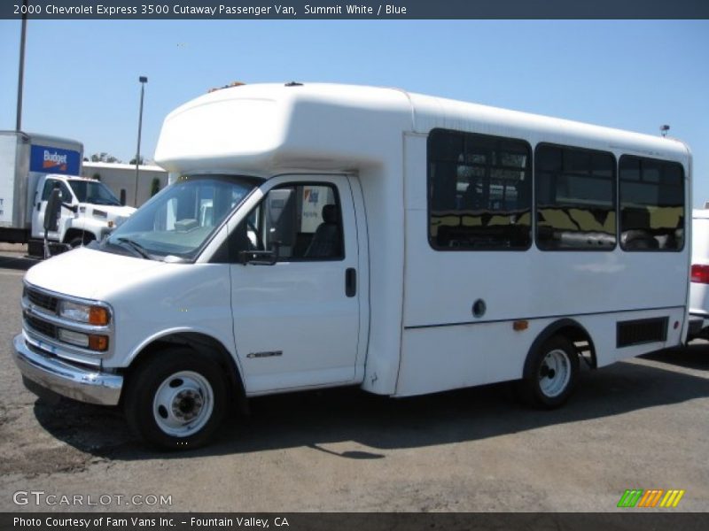Summit White / Blue 2000 Chevrolet Express 3500 Cutaway Passenger Van
