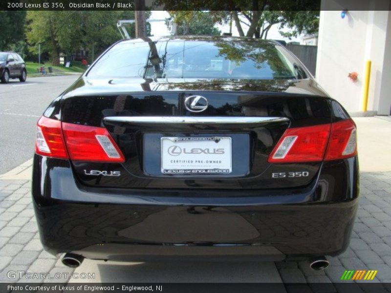 Obsidian Black / Black 2008 Lexus ES 350