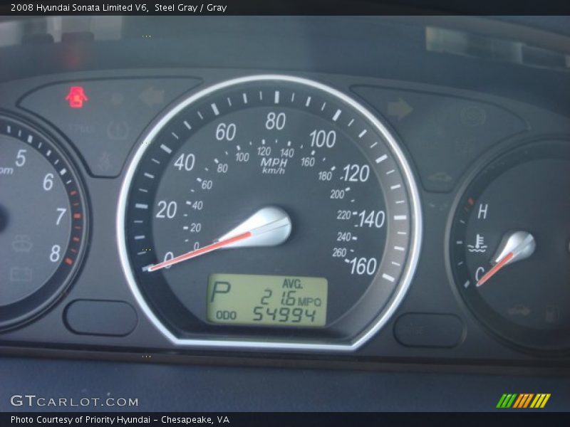 Steel Gray / Gray 2008 Hyundai Sonata Limited V6