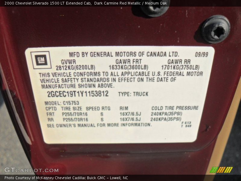 Dark Carmine Red Metallic / Medium Oak 2000 Chevrolet Silverado 1500 LT Extended Cab