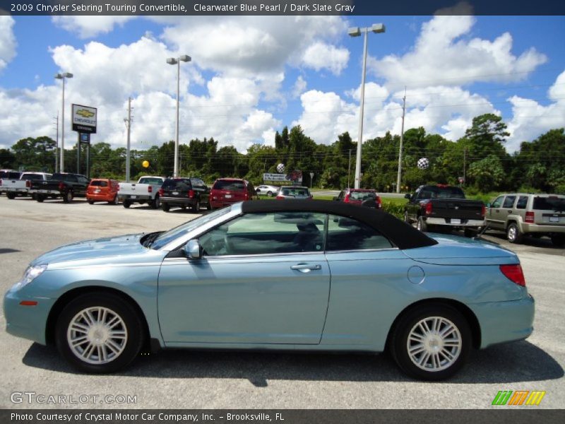 Clearwater Blue Pearl / Dark Slate Gray 2009 Chrysler Sebring Touring Convertible