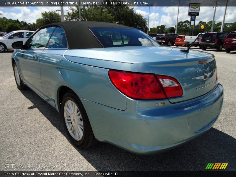 Clearwater Blue Pearl / Dark Slate Gray 2009 Chrysler Sebring Touring Convertible