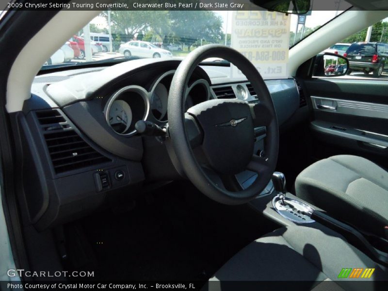 Clearwater Blue Pearl / Dark Slate Gray 2009 Chrysler Sebring Touring Convertible