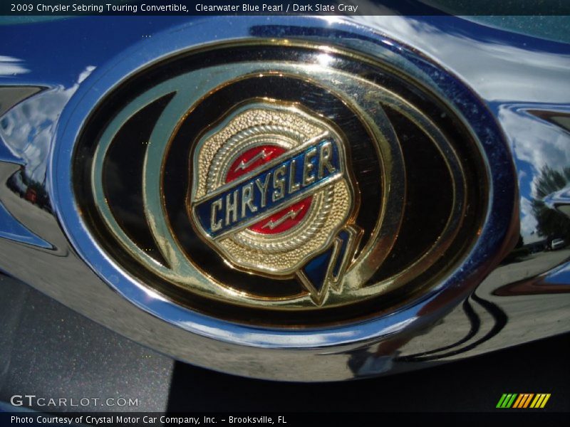 Clearwater Blue Pearl / Dark Slate Gray 2009 Chrysler Sebring Touring Convertible