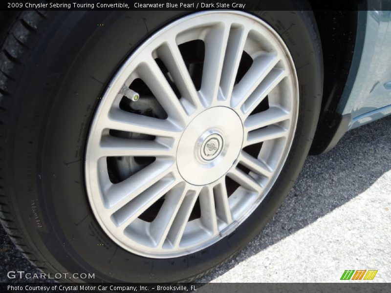 Clearwater Blue Pearl / Dark Slate Gray 2009 Chrysler Sebring Touring Convertible