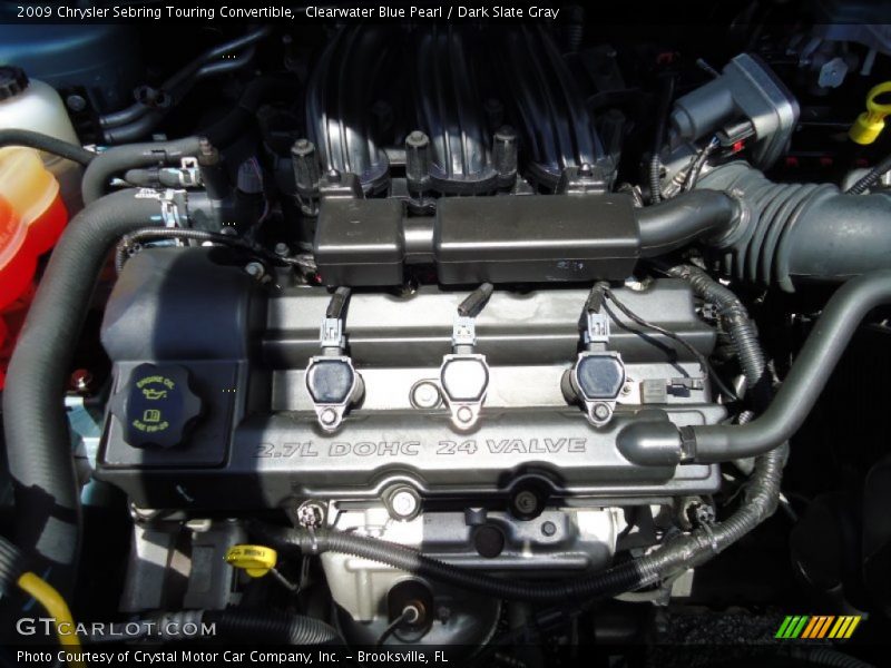 Clearwater Blue Pearl / Dark Slate Gray 2009 Chrysler Sebring Touring Convertible