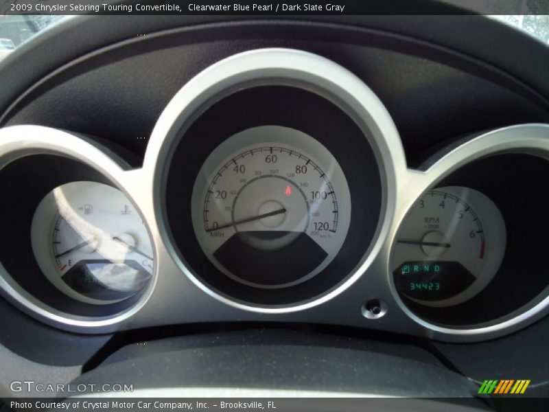 Clearwater Blue Pearl / Dark Slate Gray 2009 Chrysler Sebring Touring Convertible