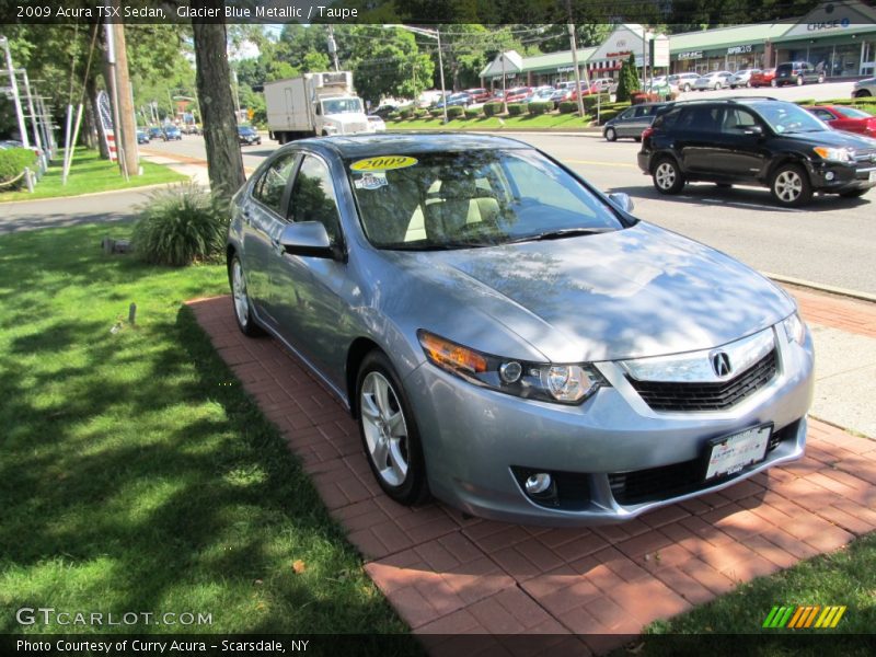 Glacier Blue Metallic / Taupe 2009 Acura TSX Sedan