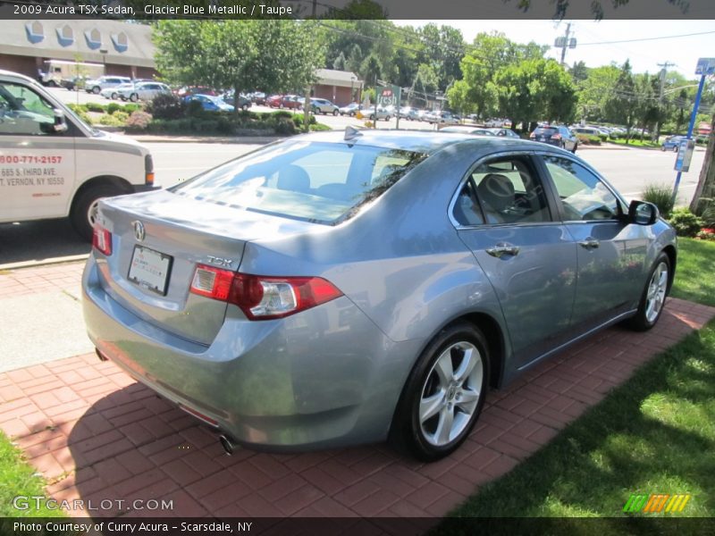 Glacier Blue Metallic / Taupe 2009 Acura TSX Sedan