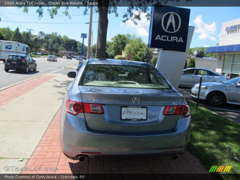 Glacier Blue Metallic / Taupe 2009 Acura TSX Sedan