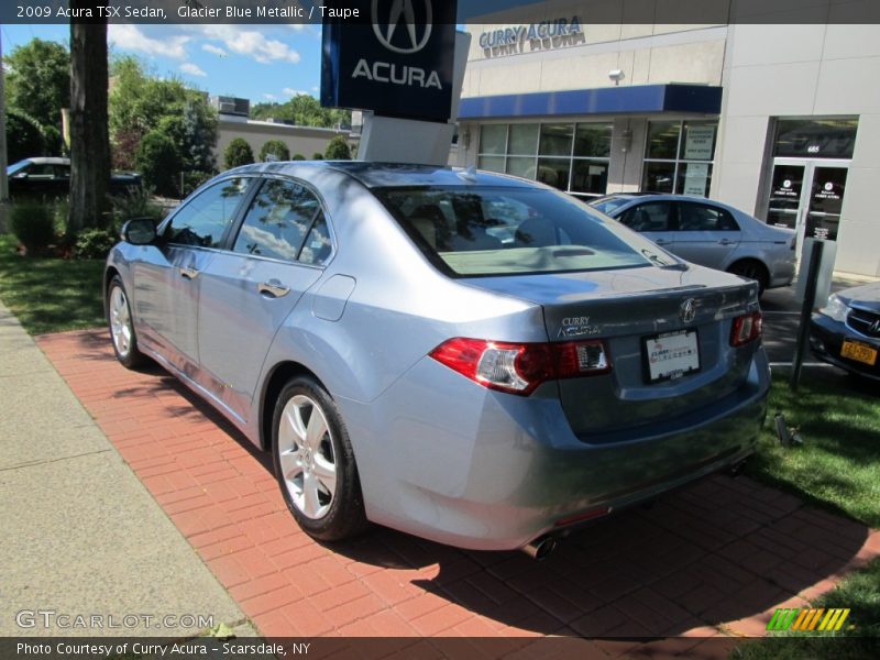 Glacier Blue Metallic / Taupe 2009 Acura TSX Sedan