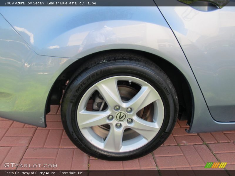 Glacier Blue Metallic / Taupe 2009 Acura TSX Sedan