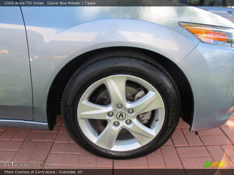 Glacier Blue Metallic / Taupe 2009 Acura TSX Sedan