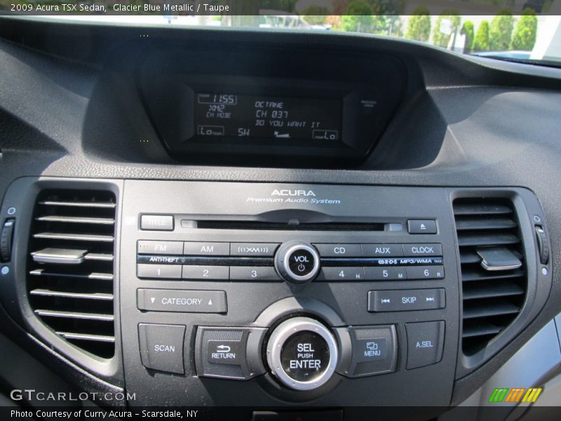 Glacier Blue Metallic / Taupe 2009 Acura TSX Sedan