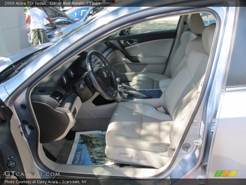 Glacier Blue Metallic / Taupe 2009 Acura TSX Sedan