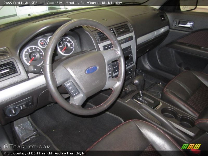 Vapor Silver Metallic / Red/Charcoal Black Leather 2009 Ford Fusion SE Sport