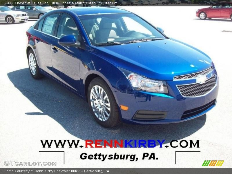 Blue Topaz Metallic / Medium Titanium 2012 Chevrolet Cruze Eco