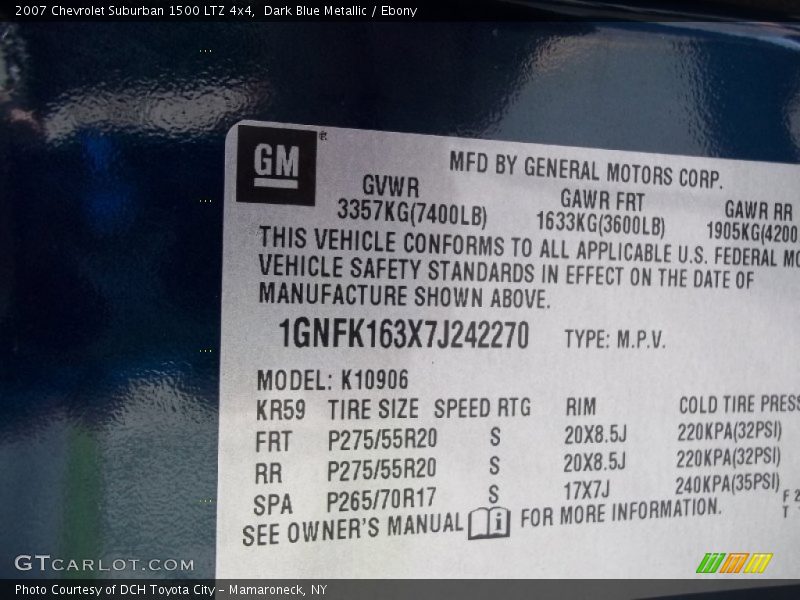 Dark Blue Metallic / Ebony 2007 Chevrolet Suburban 1500 LTZ 4x4