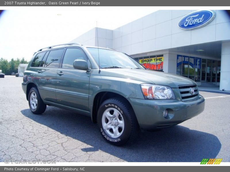 Oasis Green Pearl / Ivory Beige 2007 Toyota Highlander