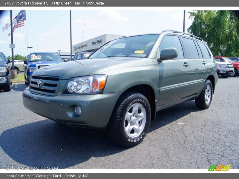 Oasis Green Pearl / Ivory Beige 2007 Toyota Highlander