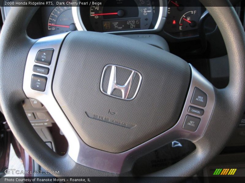Dark Cherry Pearl / Beige 2008 Honda Ridgeline RTS