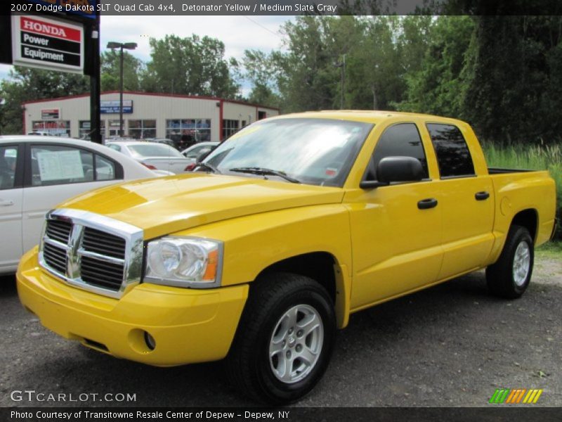 Detonator Yellow / Medium Slate Gray 2007 Dodge Dakota SLT Quad Cab 4x4