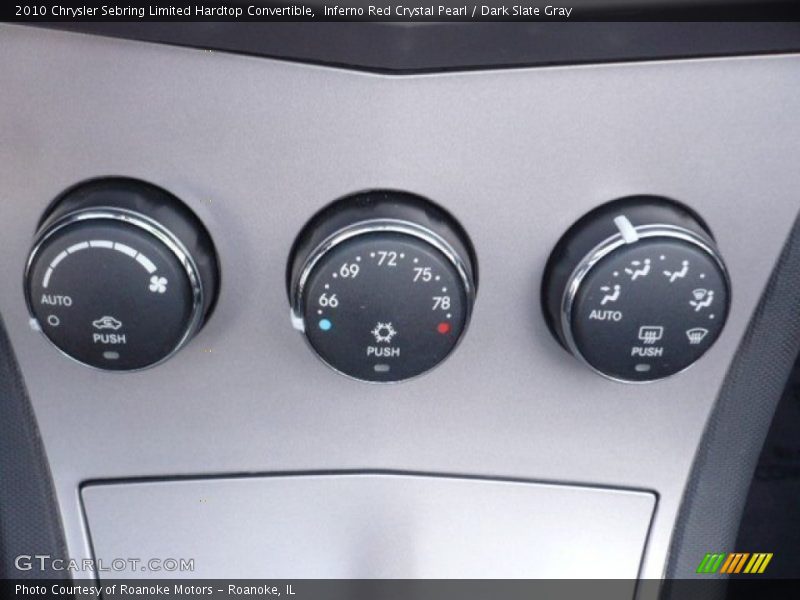 Controls of 2010 Sebring Limited Hardtop Convertible