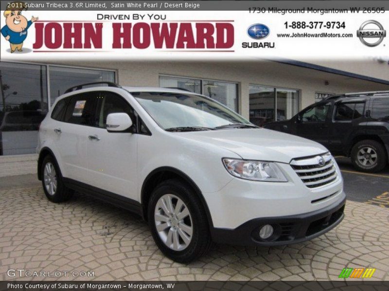 Satin White Pearl / Desert Beige 2011 Subaru Tribeca 3.6R Limited