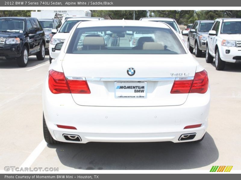 Alpine White / Saddle/Black 2012 BMW 7 Series 740Li Sedan