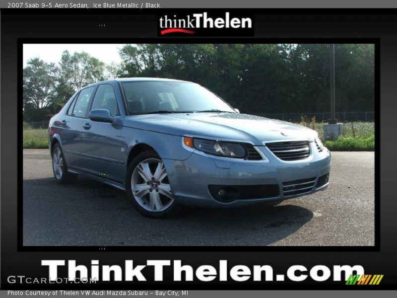 Ice Blue Metallic / Black 2007 Saab 9-5 Aero Sedan