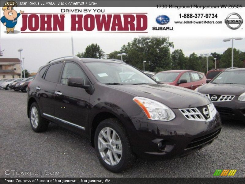 Black Amethyst / Gray 2011 Nissan Rogue SL AWD