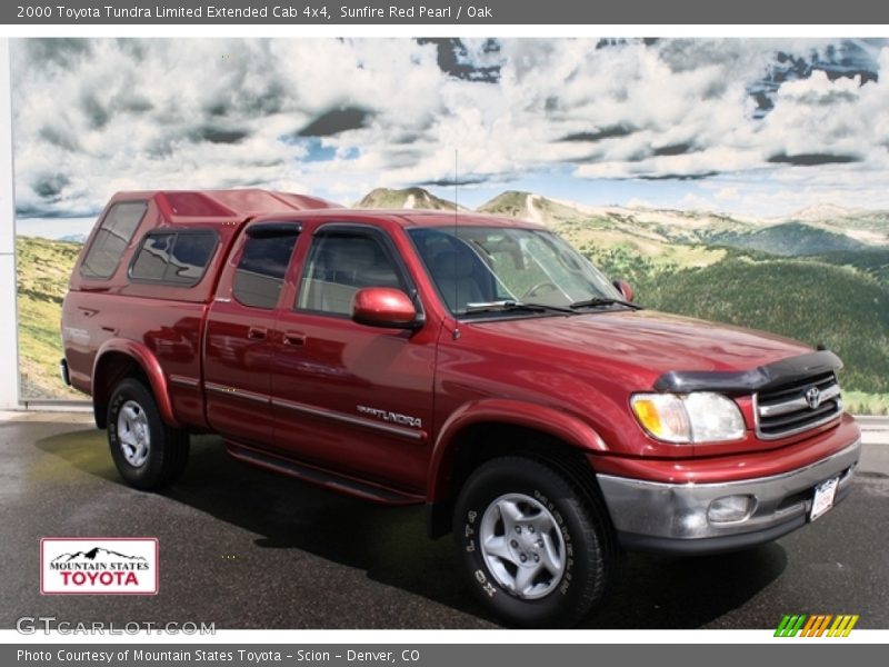 Sunfire Red Pearl / Oak 2000 Toyota Tundra Limited Extended Cab 4x4