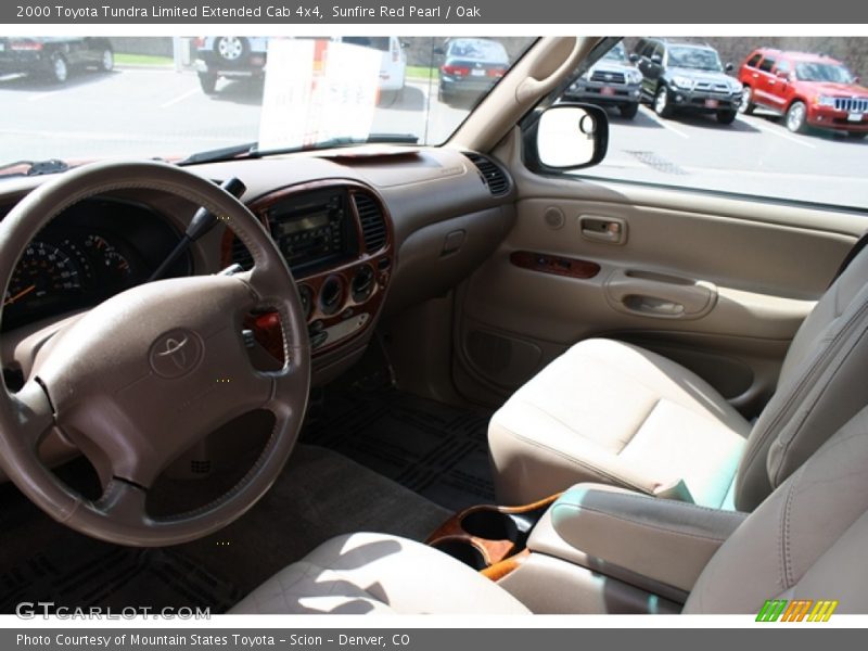 Sunfire Red Pearl / Oak 2000 Toyota Tundra Limited Extended Cab 4x4