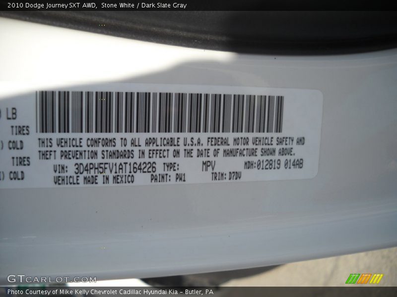 Stone White / Dark Slate Gray 2010 Dodge Journey SXT AWD