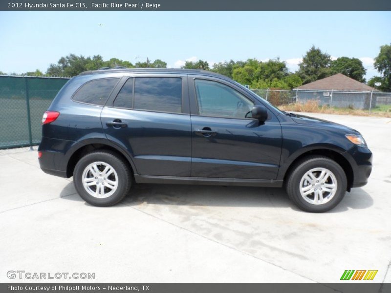 Pacific Blue Pearl / Beige 2012 Hyundai Santa Fe GLS