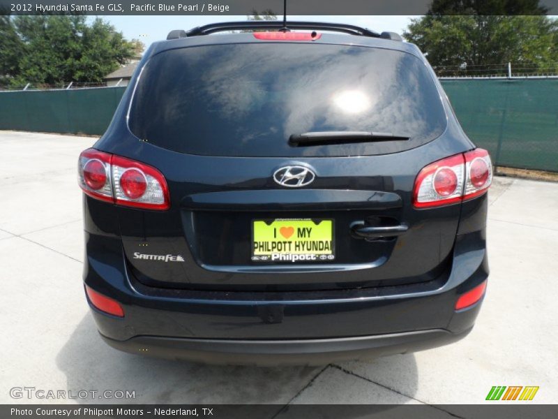 Pacific Blue Pearl / Beige 2012 Hyundai Santa Fe GLS