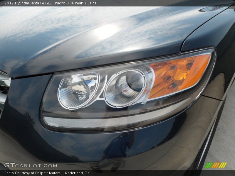 Pacific Blue Pearl / Beige 2012 Hyundai Santa Fe GLS