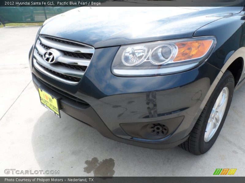 Pacific Blue Pearl / Beige 2012 Hyundai Santa Fe GLS