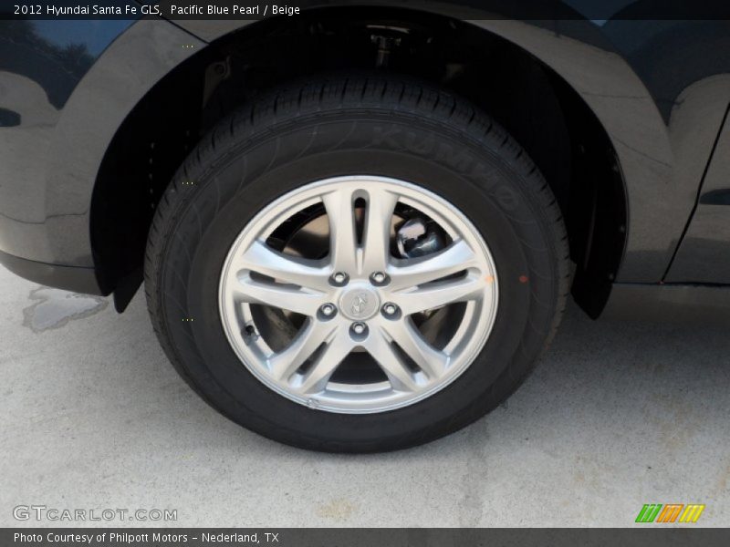 Pacific Blue Pearl / Beige 2012 Hyundai Santa Fe GLS