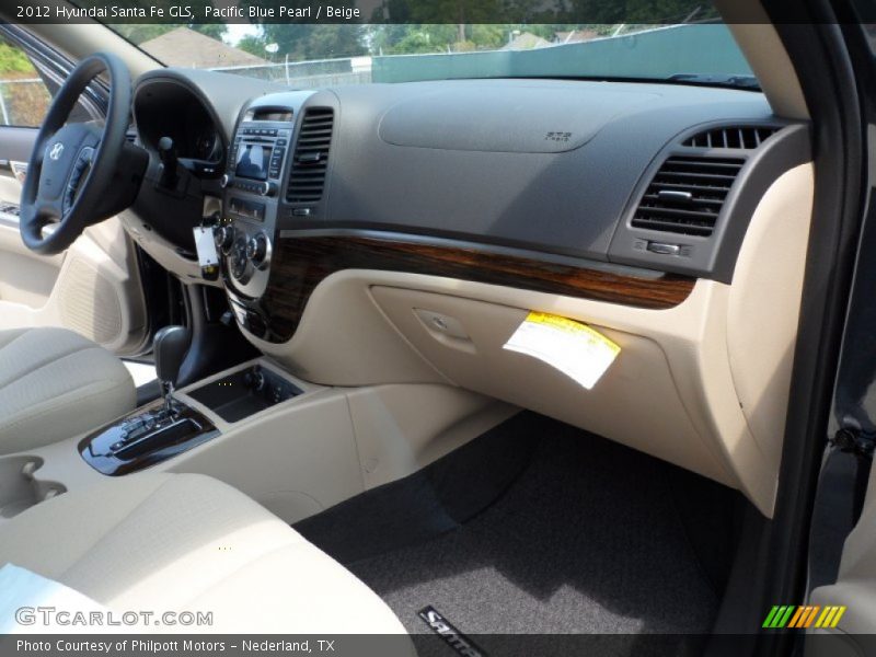 Pacific Blue Pearl / Beige 2012 Hyundai Santa Fe GLS