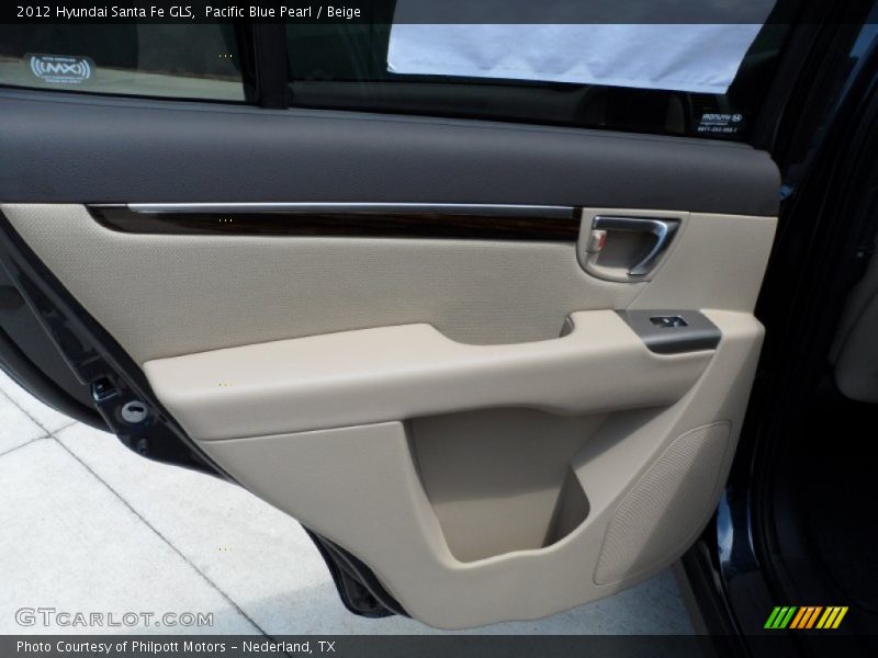 Pacific Blue Pearl / Beige 2012 Hyundai Santa Fe GLS