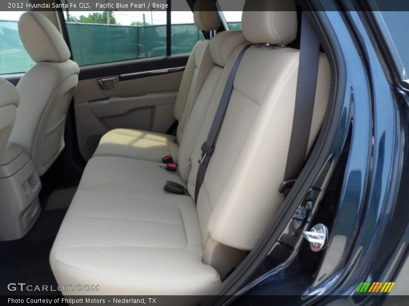 Pacific Blue Pearl / Beige 2012 Hyundai Santa Fe GLS