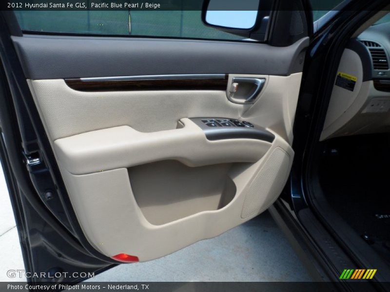 Pacific Blue Pearl / Beige 2012 Hyundai Santa Fe GLS